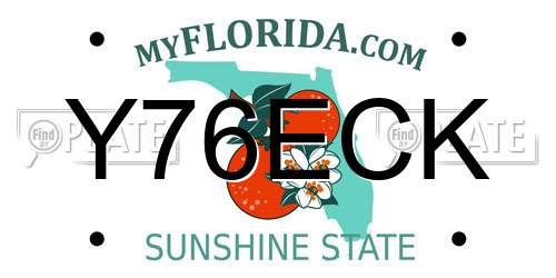 Y76ECK Florida License Plate