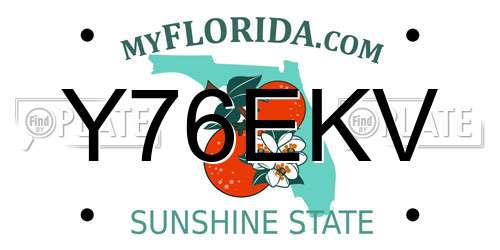 Y76EKV Florida License Plate