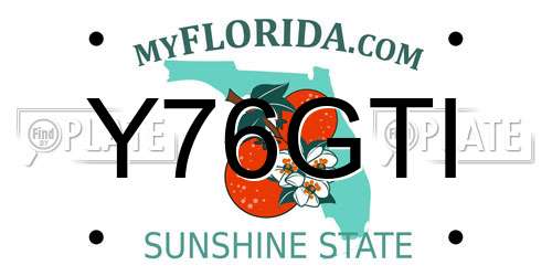 Y76GTI Florida License Plate
