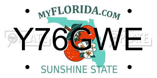 Y76GWE Florida License Plate