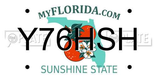 Y76HSH Florida License Plate