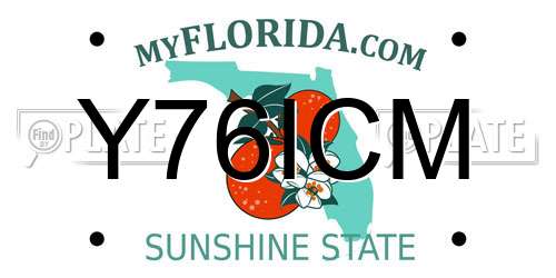 Y76ICM Florida License Plate