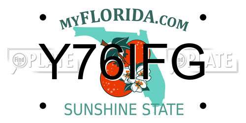 Y76IFG Florida License Plate
