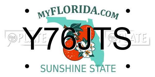 Y76JTS Florida License Plate