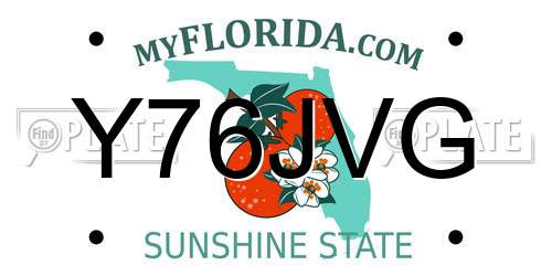 Y76JVG Florida License Plate