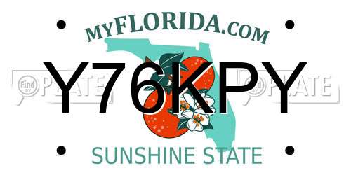 Y76KPY Florida License Plate