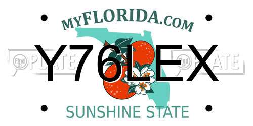 Y76LEX Florida License Plate