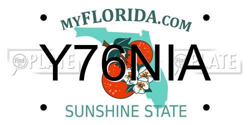 Y76NIA Florida License Plate