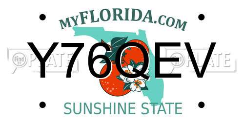 Y76QEV Florida License Plate