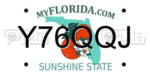 Y76QQJ Florida License Plate