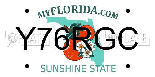 Y76RGC Florida License Plate