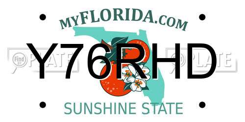 Y76RHD Florida License Plate