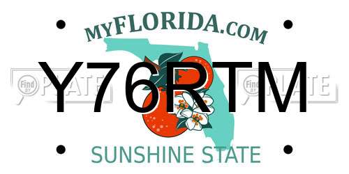 Y76RTM Florida License Plate