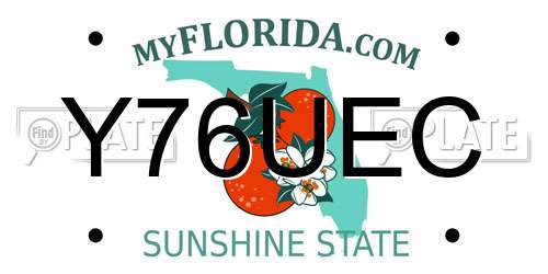 Y76UEC Florida License Plate