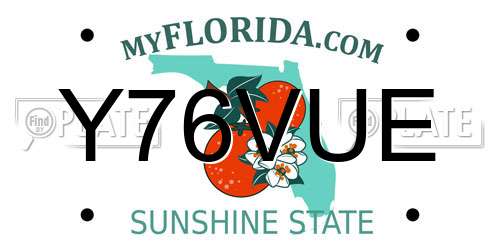 Y76VUE Florida License Plate