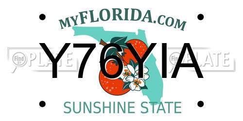 Y76YIA Florida License Plate