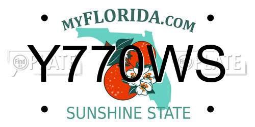 Y770WS Florida License Plate