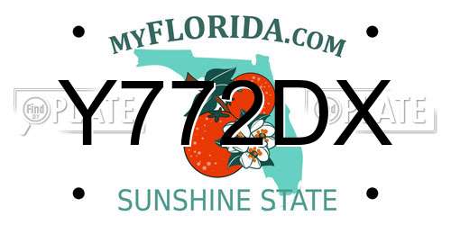 Y772DX Florida License Plate