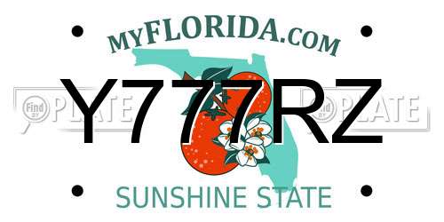 Y777RZ Florida License Plate