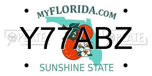 Y77ABZ Florida License Plate