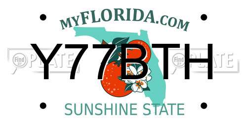 Y77BTH Florida License Plate