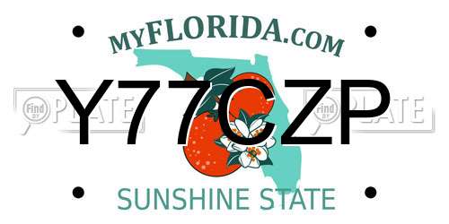 Y77CZP Florida License Plate