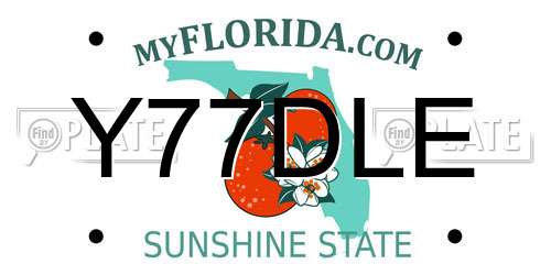 Y77DLE Florida License Plate