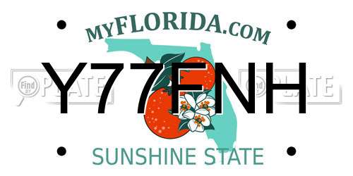 Y77FNH Florida License Plate