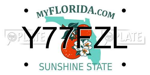 Y77FZL Florida License Plate