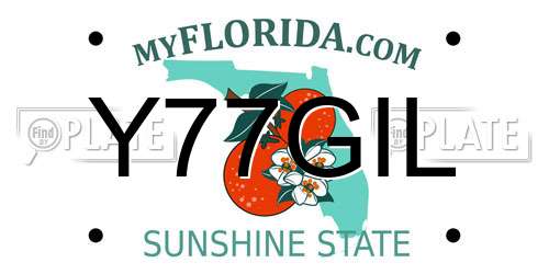 Y77GIL Florida License Plate