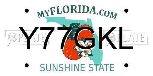 Y77GKL Florida License Plate
