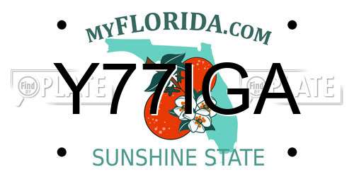 Y77IGA Florida License Plate