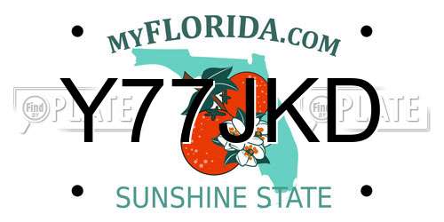 Y77JKD Florida License Plate