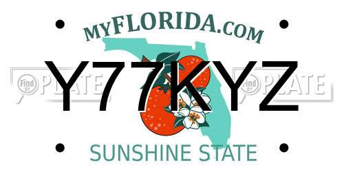 Y77KYZ Florida License Plate