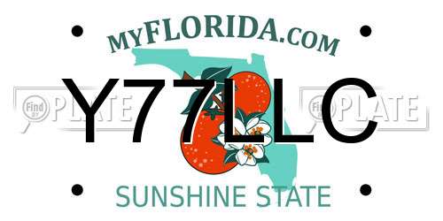 Y77LLC Florida License Plate