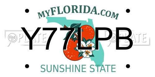 Y77LPB Florida License Plate