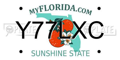 Y77LXC Florida License Plate