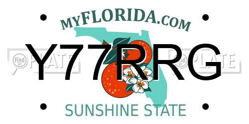 Y77RRG Florida License Plate