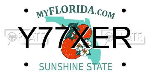 Y77XER Florida License Plate