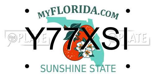 Y77XSI Florida License Plate