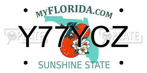 Y77YCZ Florida License Plate