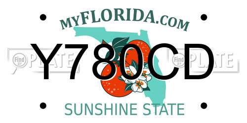 Y780CD Florida License Plate