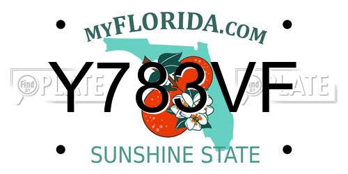 Y783VF Florida License Plate