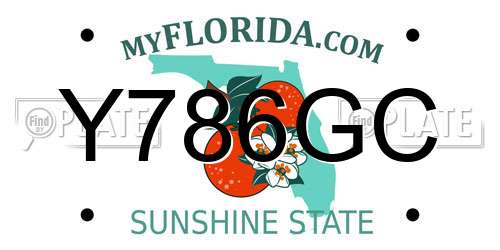 Y786GC Florida License Plate