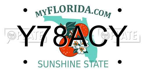 Y78ACY Florida License Plate
