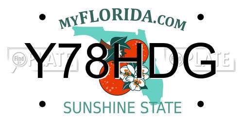 Y78HDG Florida License Plate