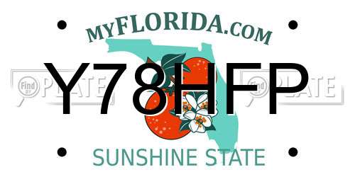 Y78HFP Florida License Plate