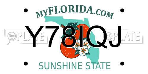 Y78IQJ Florida License Plate