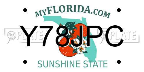 Y78JPC Florida License Plate