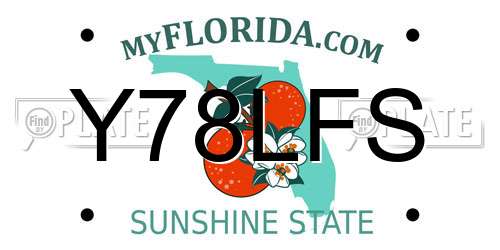 Y78LFS Florida License Plate